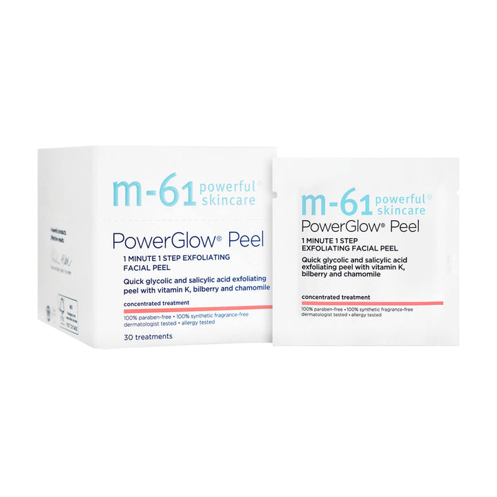 m-61 front packaging showing clean design and 30 treatments benefit