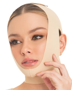 M&D front view of chin strap showing secure support and discreet profile