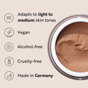 M. Asam mousse applied with fingers for fast, even blending benefit