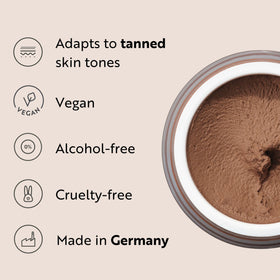 M. Asam mousse blended with sponge showing natural finish