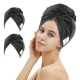 M-bestl two-pack front view showing black microfiber towels and compact packaging for quick drying