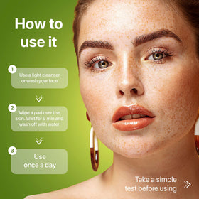 M-REDI pad being applied along jawline to refine texture and pores
