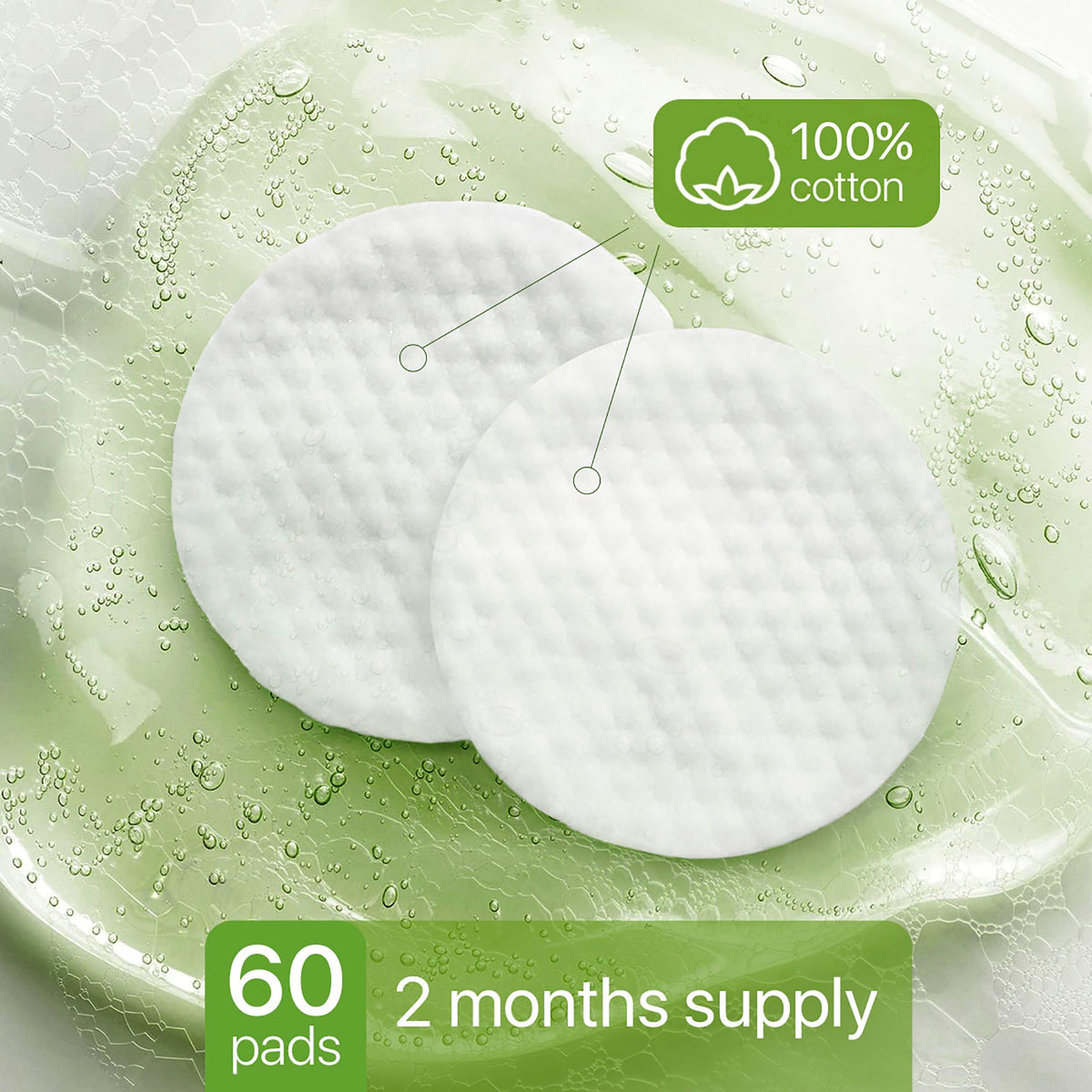 M-REDI close-up of a single saturated cotton pad ready for exfoliation