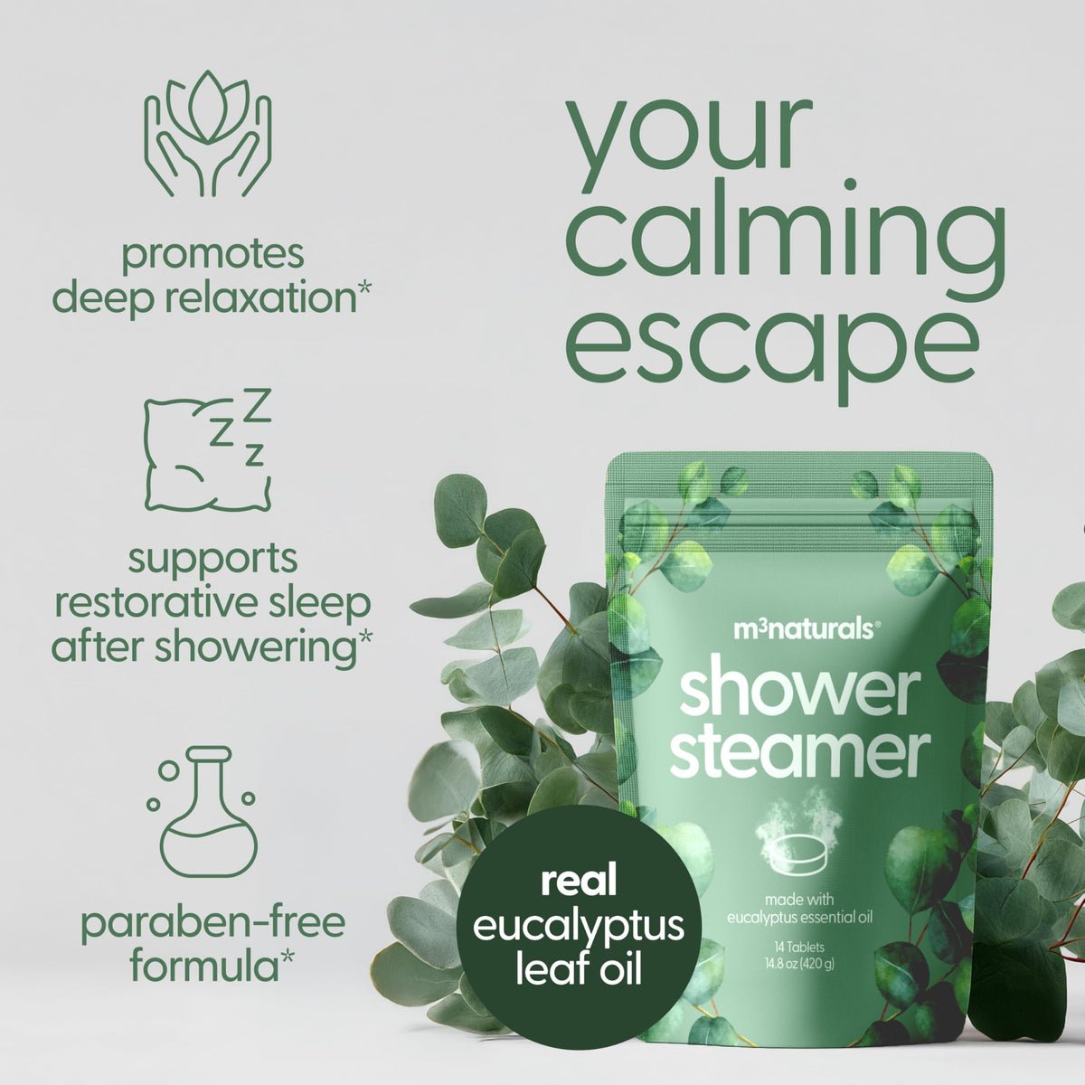 M3 Naturals close-up of one steamer texture for long-lasting release