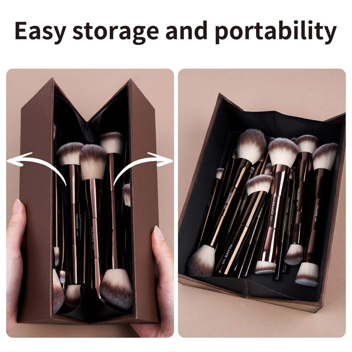 MAANGE bristles texture close-up showing soft synthetic fibers for smooth blending