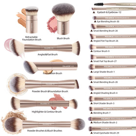MAANGE brushes in use applying foundation for faster, professional finish