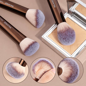 MAANGE labeled aluminum handles closeup for easy brush identification