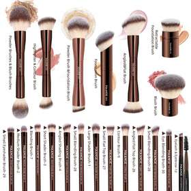 MAANGE full 20-piece brush set laid out to showcase double-ended and single brushes