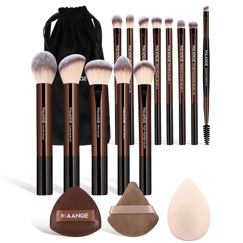 MAANGE full coffee brush set front packaging, portable and complete