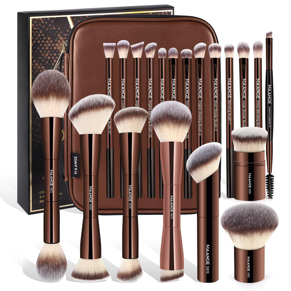 MAANGE coffee case with brushes arranged, shows organized portability