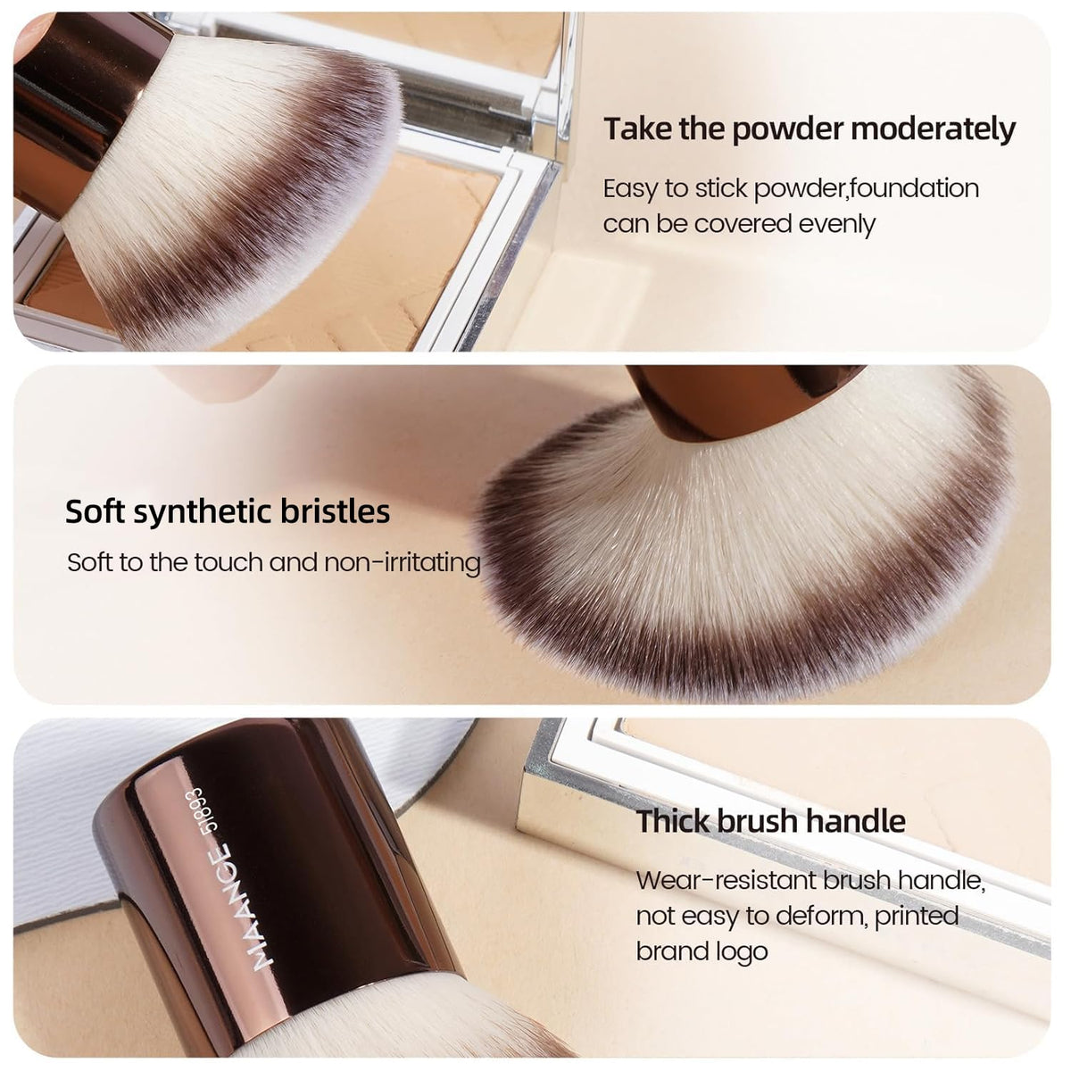 MAANGE eye brushes arranged to show variety for crease, liner and blending work