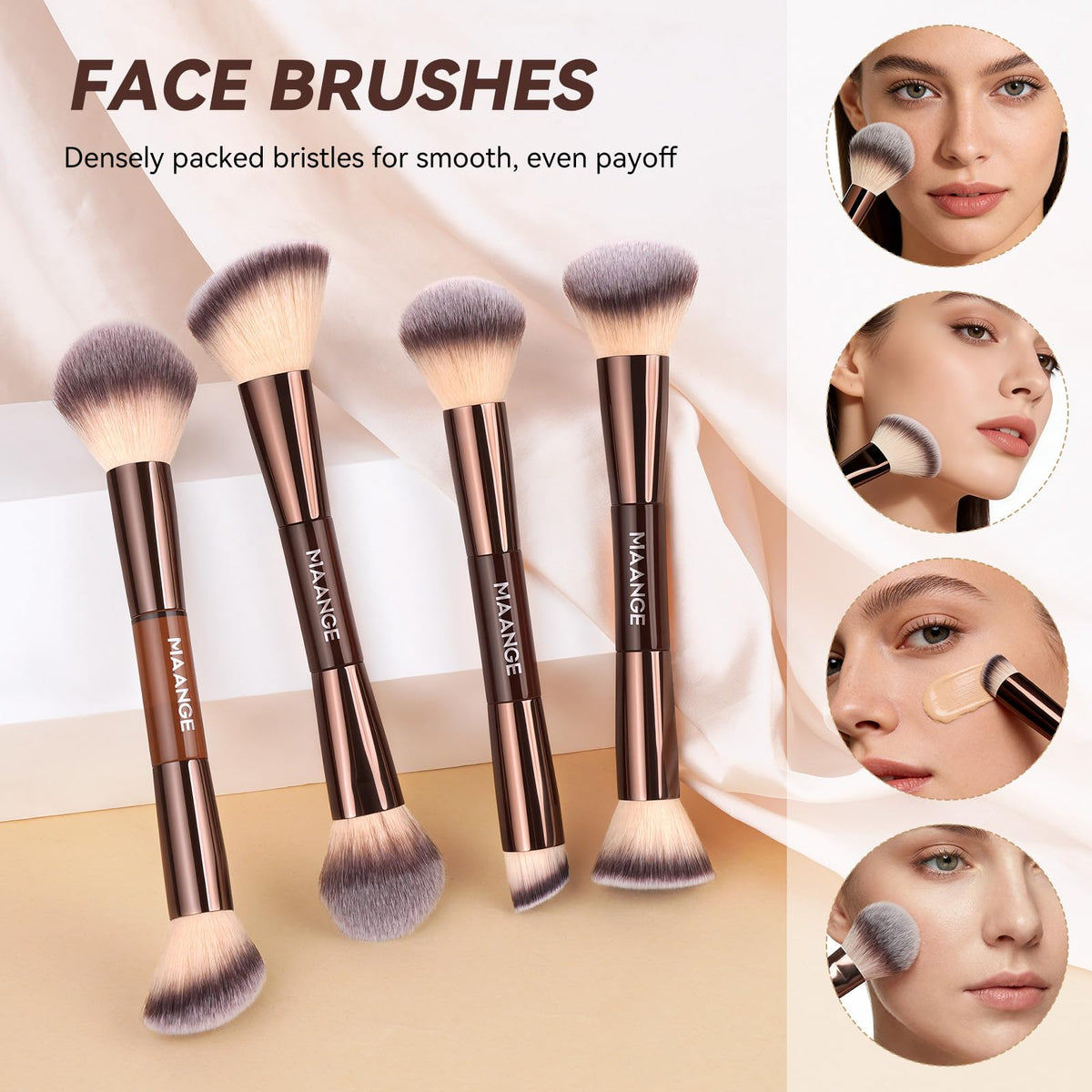 MAANGE assortment of eye brushes arranged for precise blending and detailing