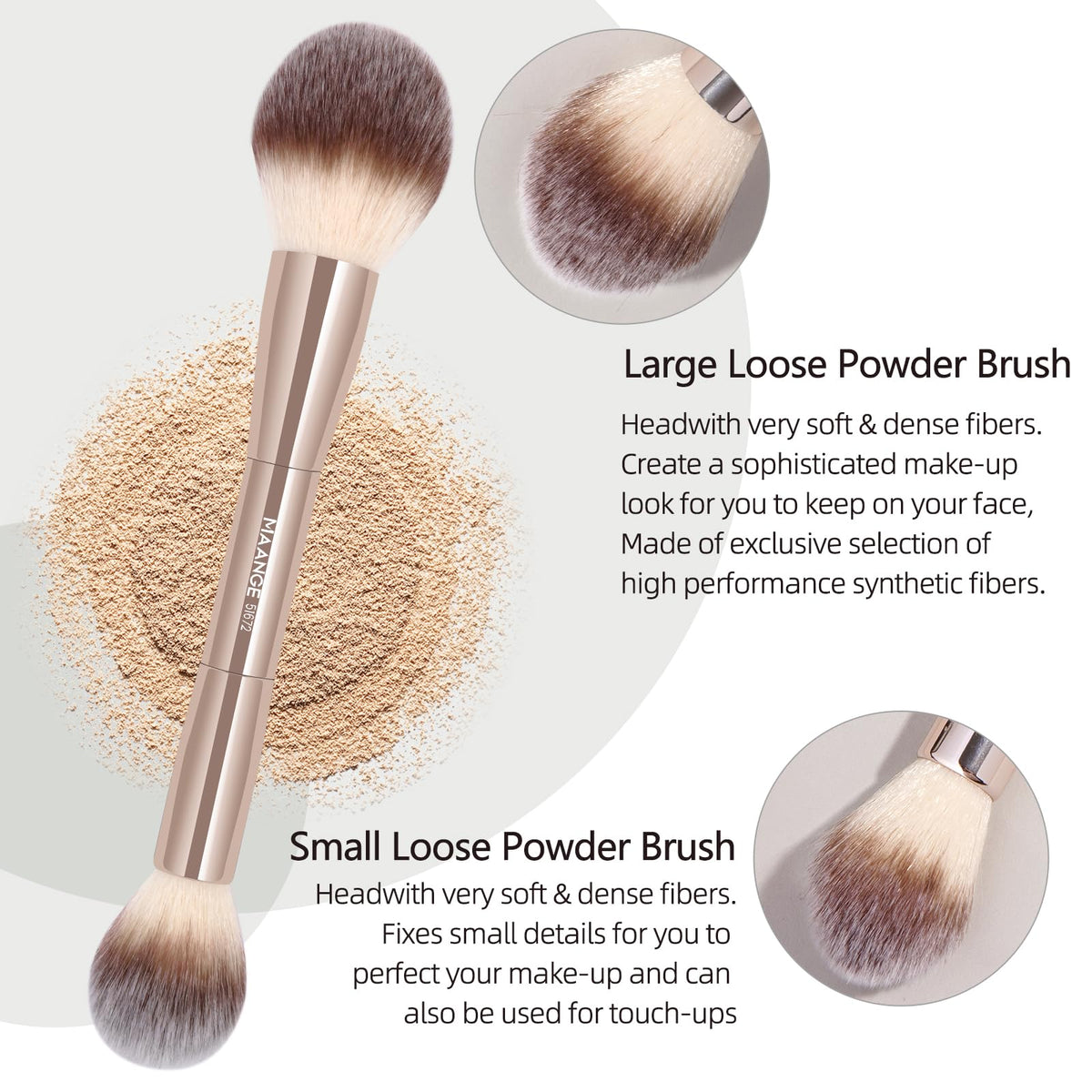 MAANGE eye brushes fanned to display variety for blending and precision