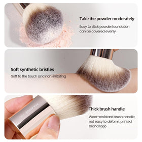 MAANGE foundation brush head detail demonstrating even liquid product distribution