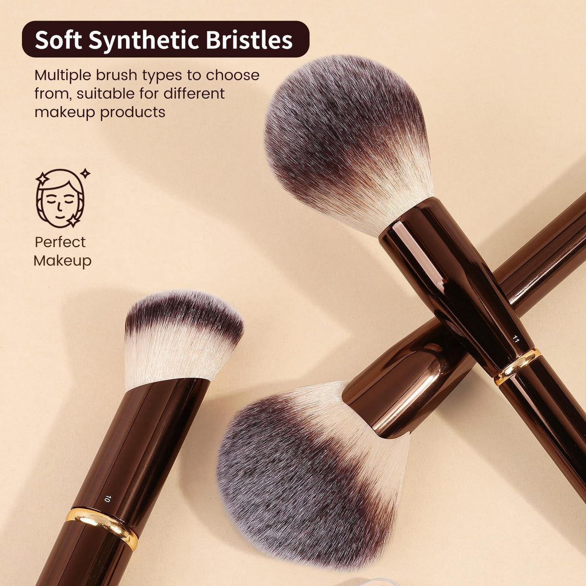 MAANGE brush applying foundation to face showing seamless coverage and professional finish benefit
