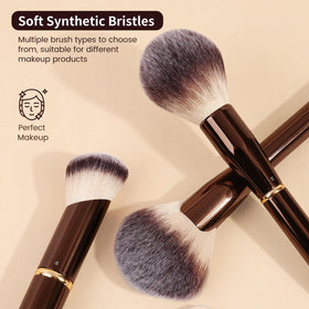 MAANGE brush applying foundation to face showing seamless coverage and professional finish benefit