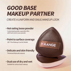 MAANGE kabuki and foundation brushes shown for even buffed coverage