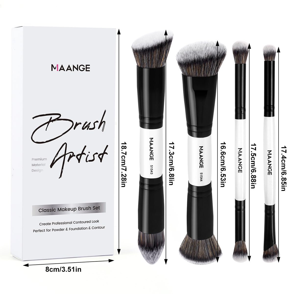 MAANGE brushes arranged on vanity inspiring organized, professional routine
