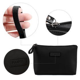 MAANGE side profile with scale comparison demonstrating compact purse-friendly size