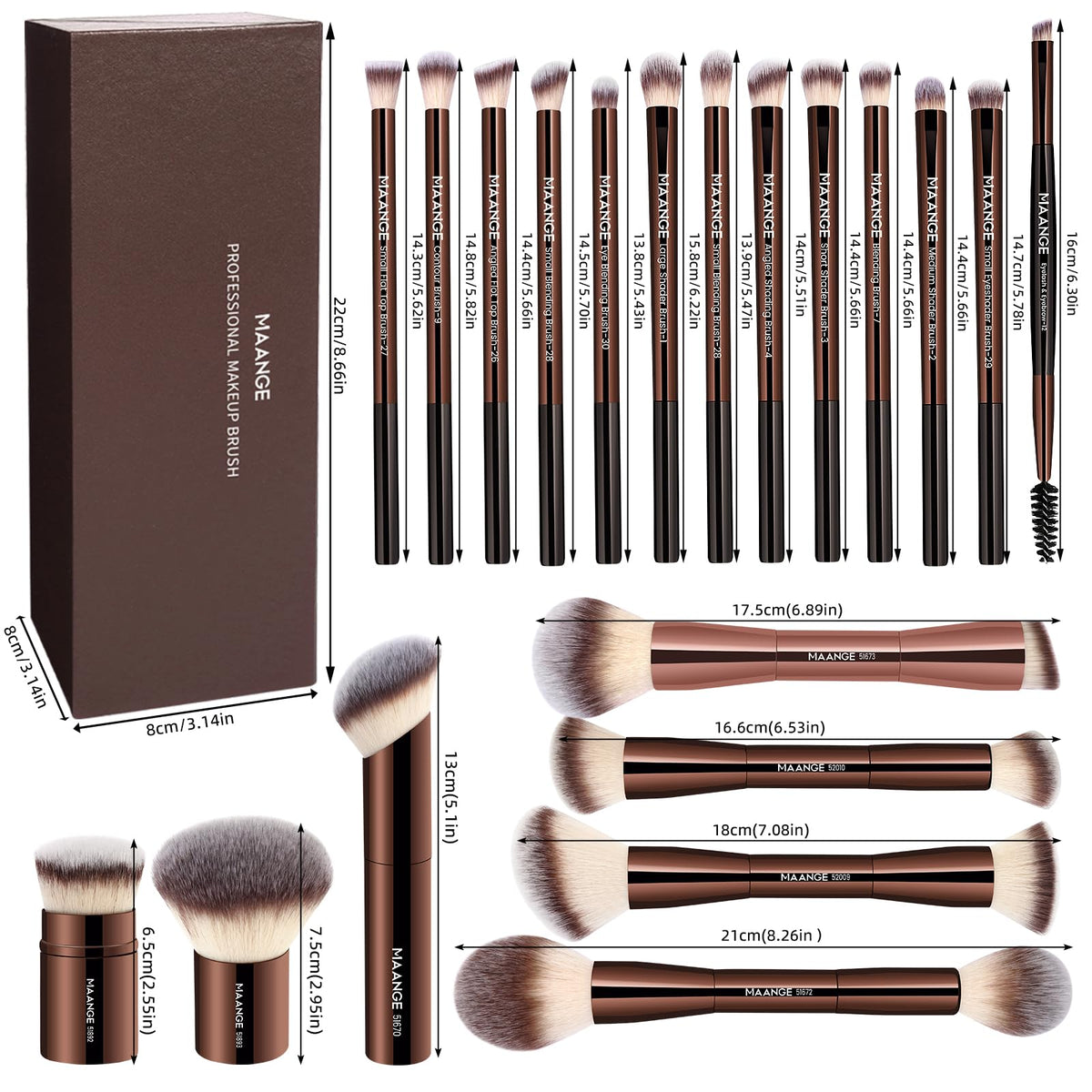 MAANGE hand holding brush for size comparison and easy travel convenience
