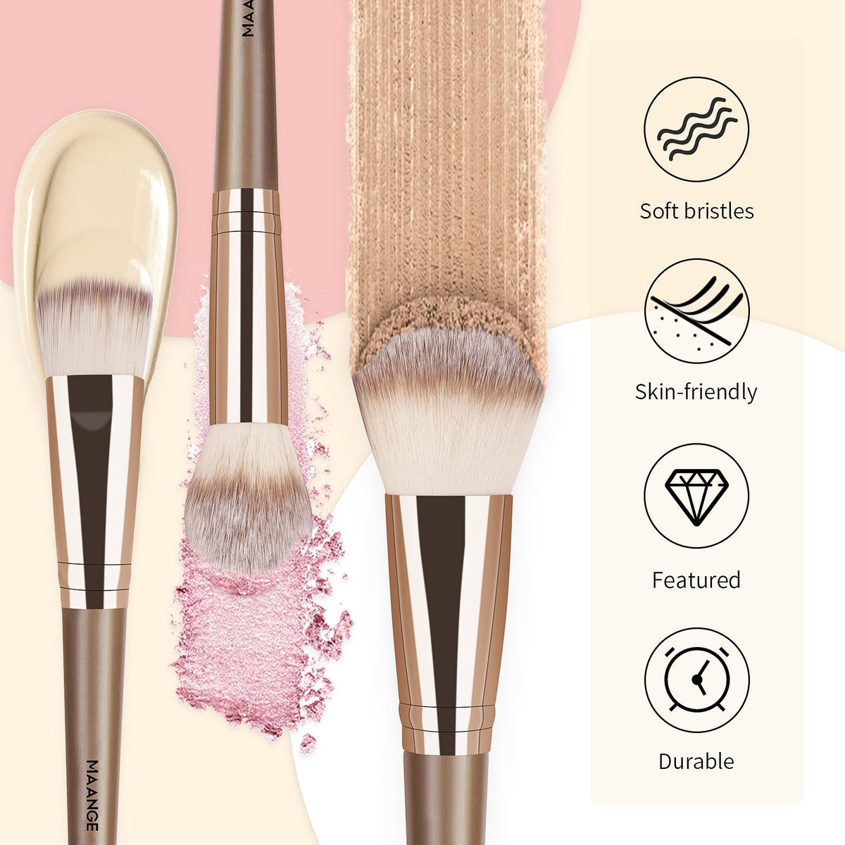 MAANGE travel roll with brushes organized for convenient storage