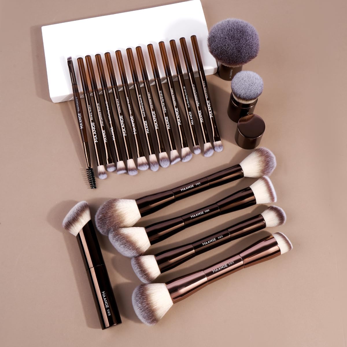 MAANGE brushes styled on vanity, inspires everyday makeup routines