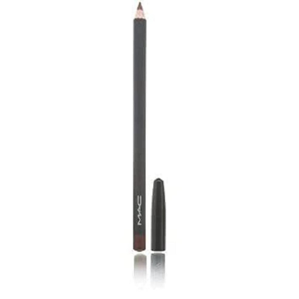 MAC Chestnut lip pencil front view showing slim pencil and clear label, adds precise definition