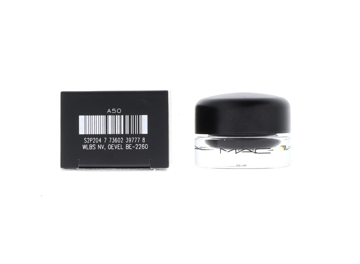 M·A·C brush stroke of Fluidline on skin demonstrating pigmented black payoff for precise lines