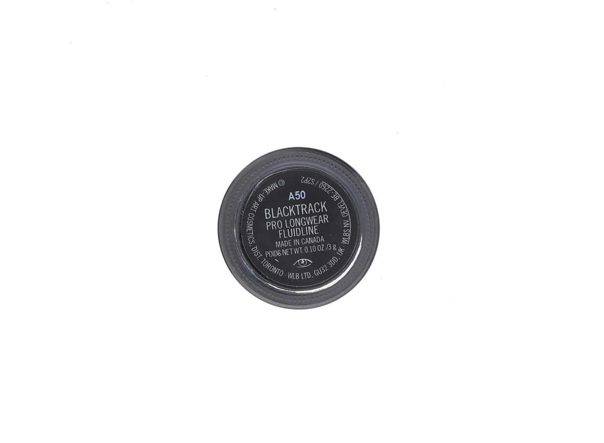 M·A·C Fluidline black gel texture closeup showing smooth creamy finish for easy application