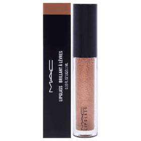 MAC Lipglass Oh Baby front tube view showing glossy finish benefit