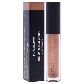 MAC Lipglass texture swipe on arm illustrating pigment and shine benefit