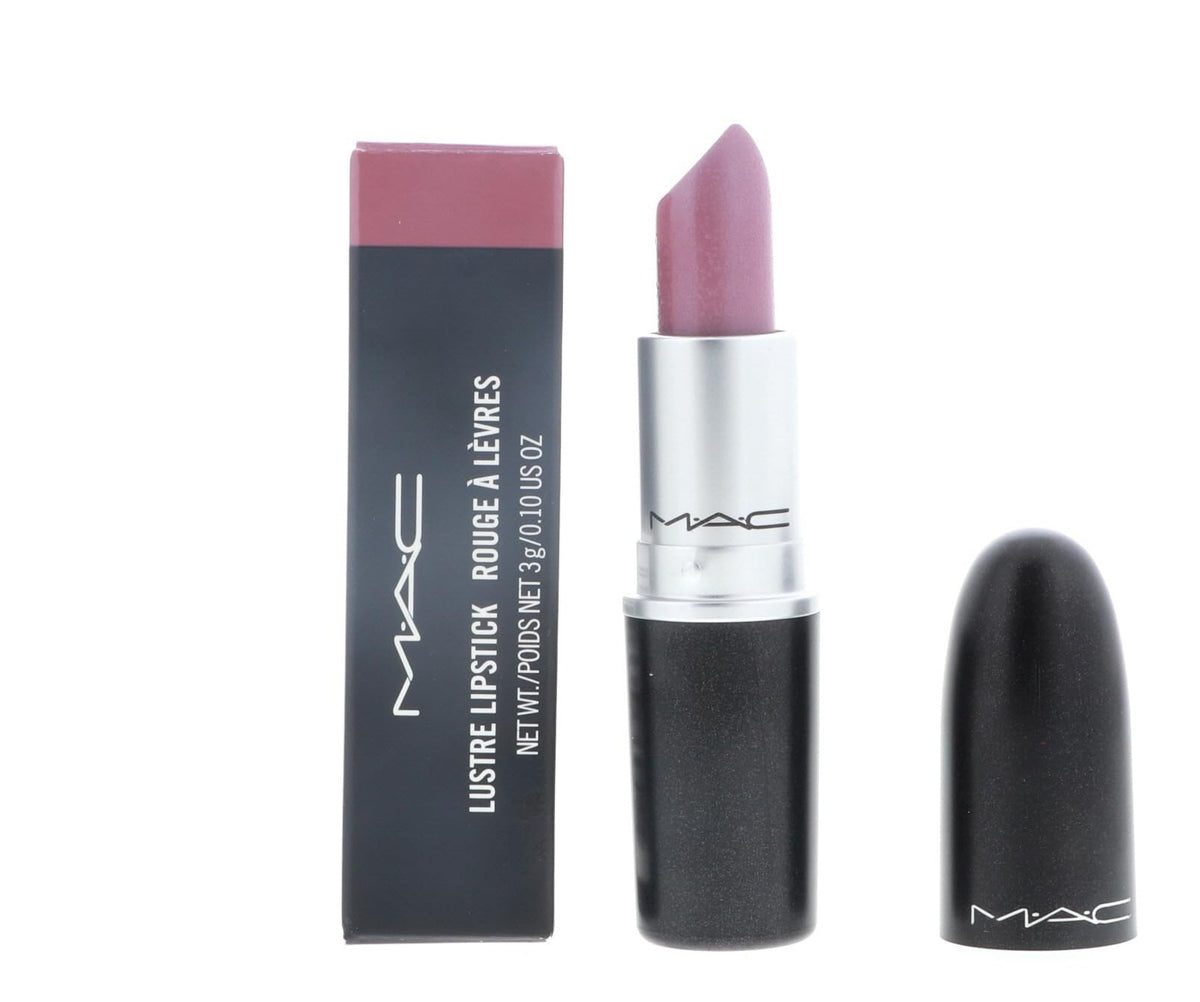 MAC Lipstick Lustre Syrup front view showing sleek bullet and true shade benefits