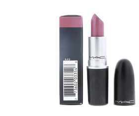 MAC Lipstick Lustre Syrup worn on lips demonstrating natural moist-looking shine