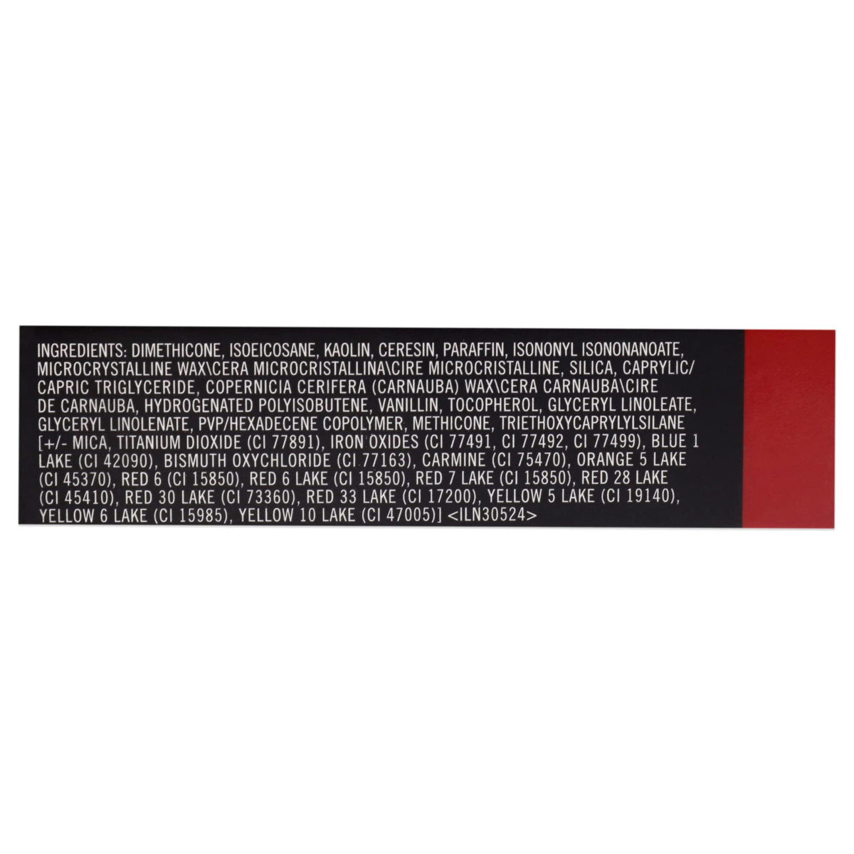 MAC Ruby Woo next to ruler displaying size and 0.10 oz portability