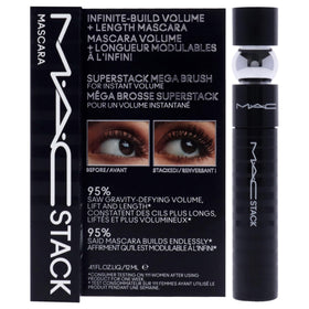 MAC Stack mascara front packaging showing product and label, clear benefit