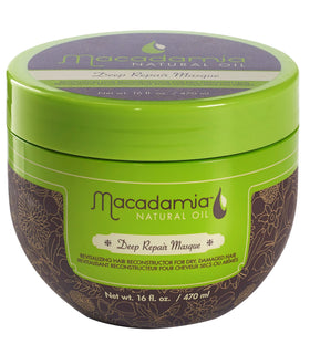 Macadamia Natural Oil jar front view showing product and brand benefits