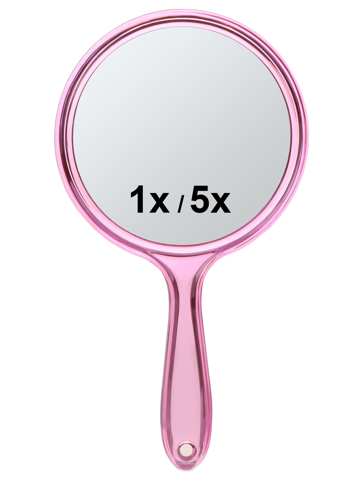 Macaki front view pink showing large 1X mirror for effortless makeup
