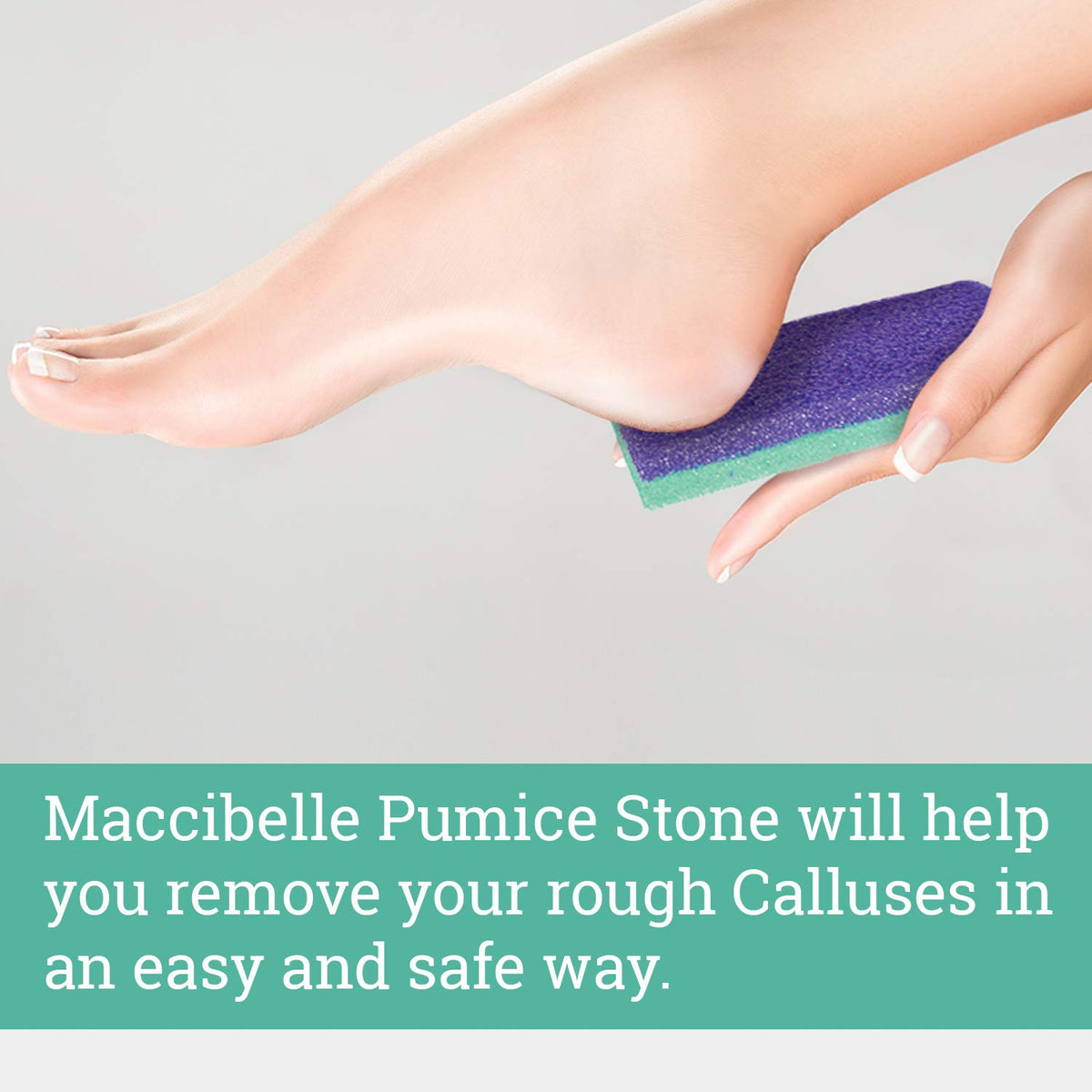 Close-up pumice texture by Maccibelle revealing abrasive surface for effective callus removal