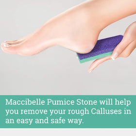Close-up pumice texture by Maccibelle revealing abrasive surface for effective callus removal