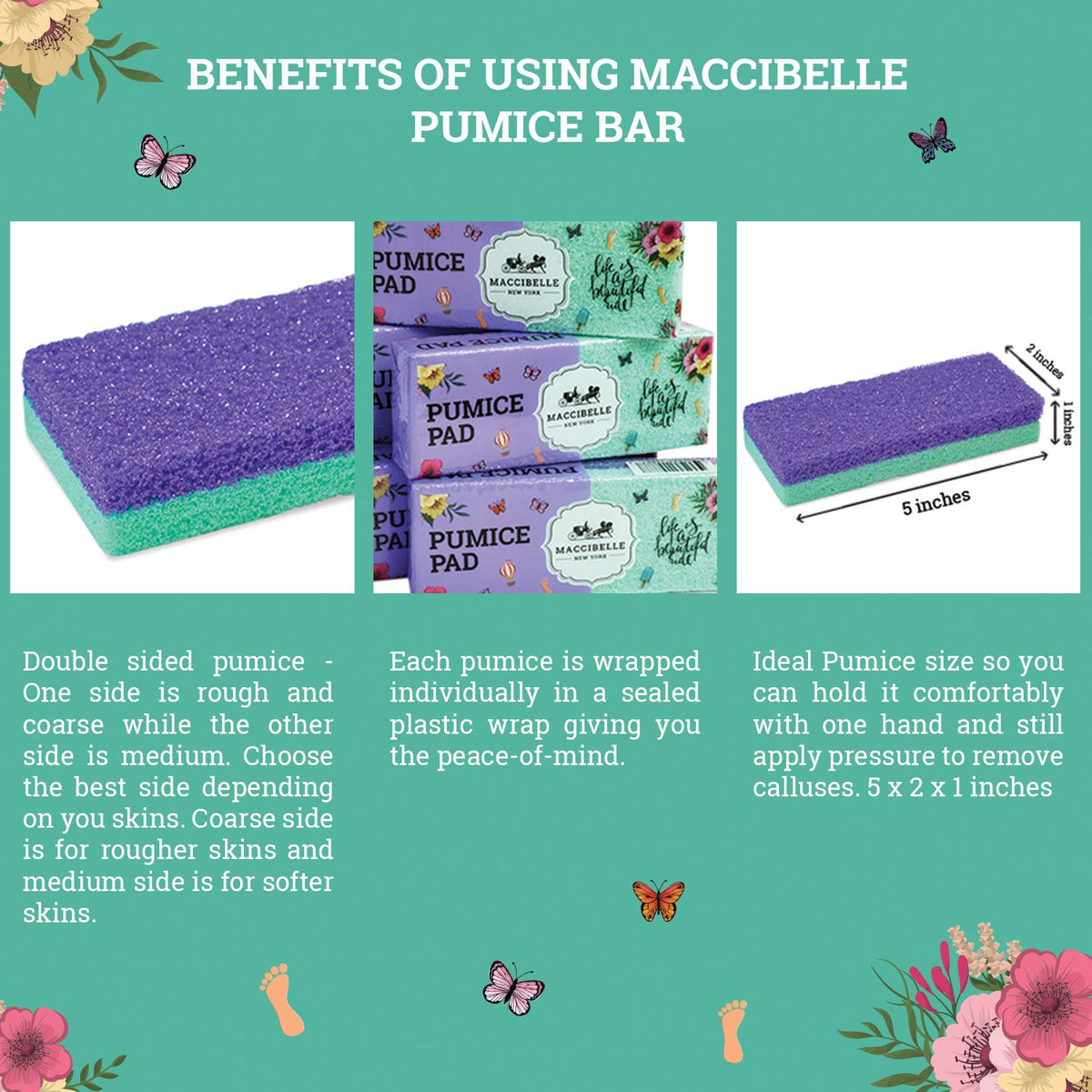 Person using Maccibelle pumice after foot soak demonstrating easier dead skin removal