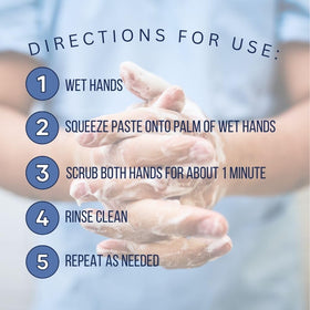 MacKenzie's close-up of scrub texture with walnut husk visible, shows exfoliating effectiveness
