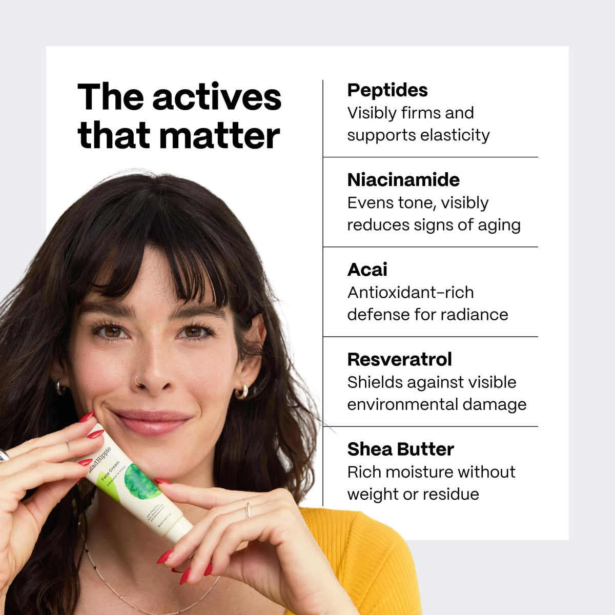 Applying Mad Hippie cream to hand to demonstrate fast-absorbing hydration