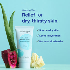 Mad Hippie cream applied to hand showing immediate moisturizing effect