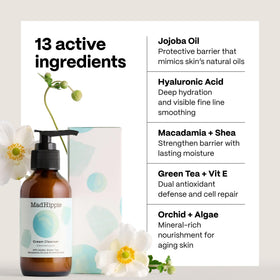 Mad Hippie cleanser in hand to show 4 oz size and scale