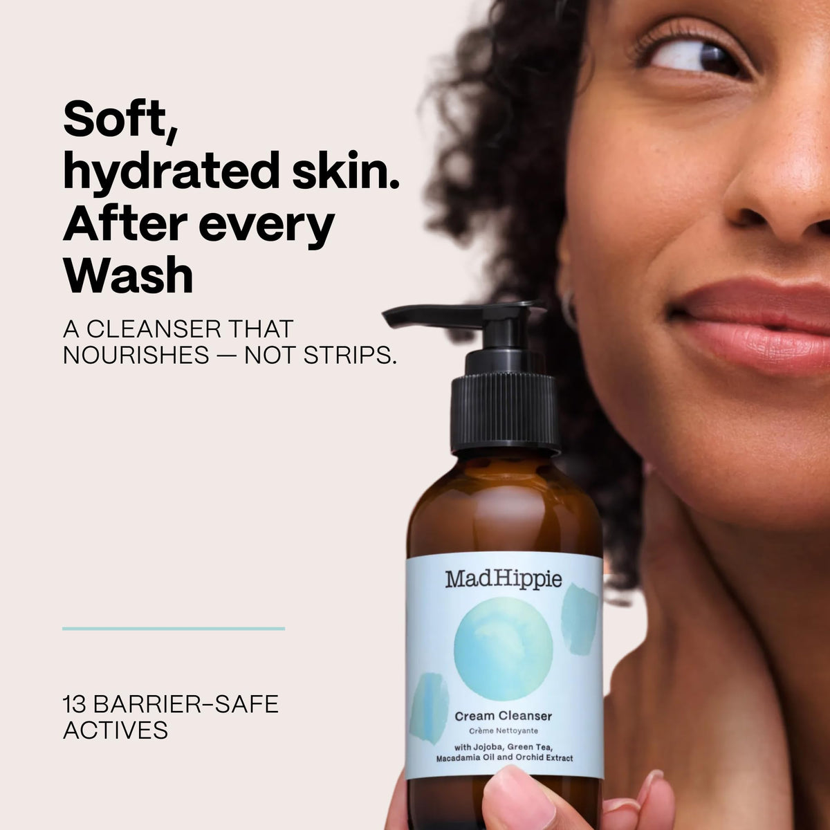 Mad Hippie cleanser dispensing from pump for easy application