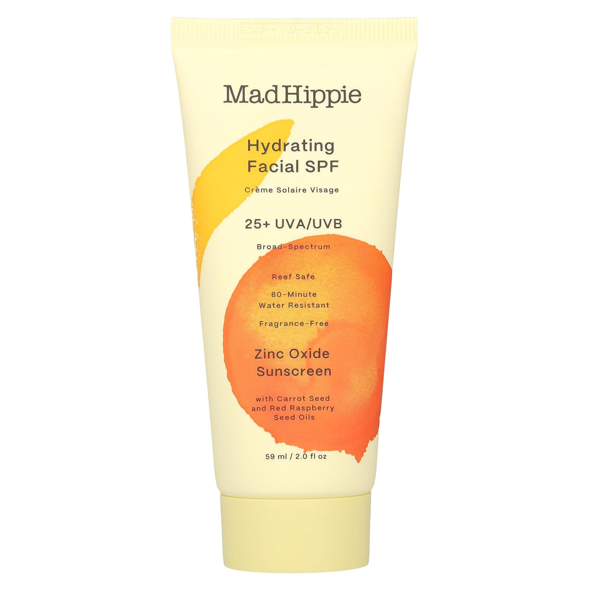 Mad Hippie front packaging 2 oz tube showing label and travel size benefit
