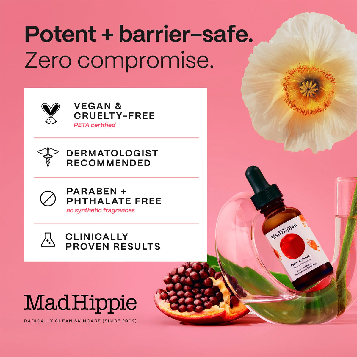 Mad Hippie travel set in a bathroom setting illustrating easy on-the-go routine