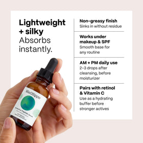 Mad Hippie applying serum to face demonstrating smooth spread and skin benefit