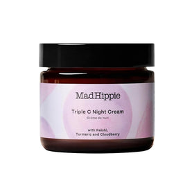 Mad Hippie jar front view showing label and night cream benefits