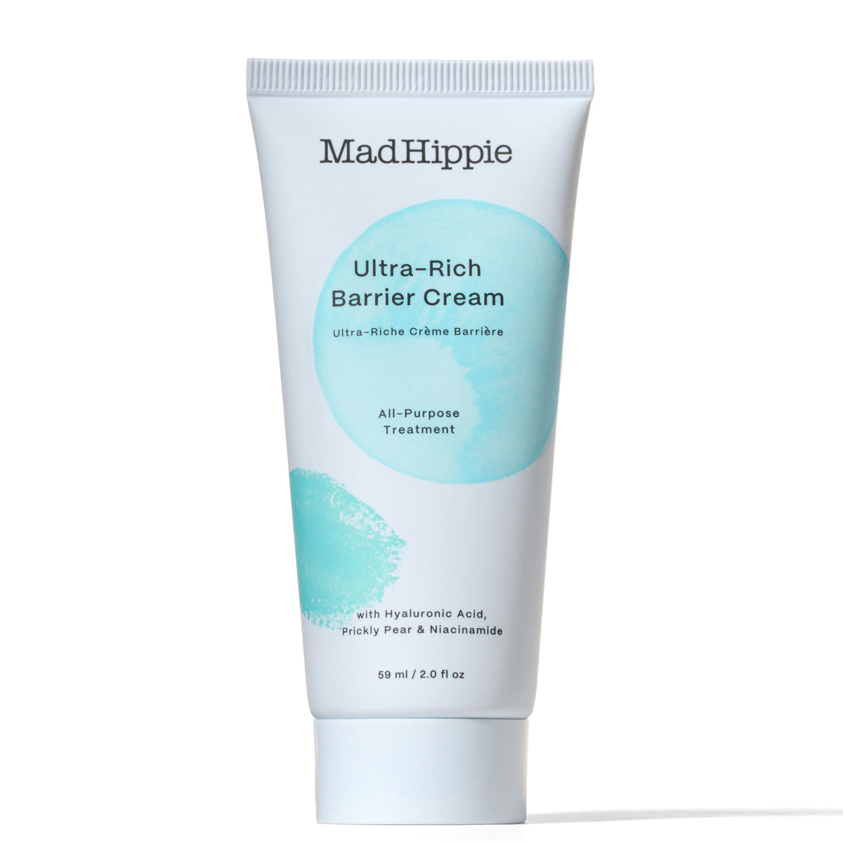 Mad Hippie front jar showing product packaging and compact travel size benefits